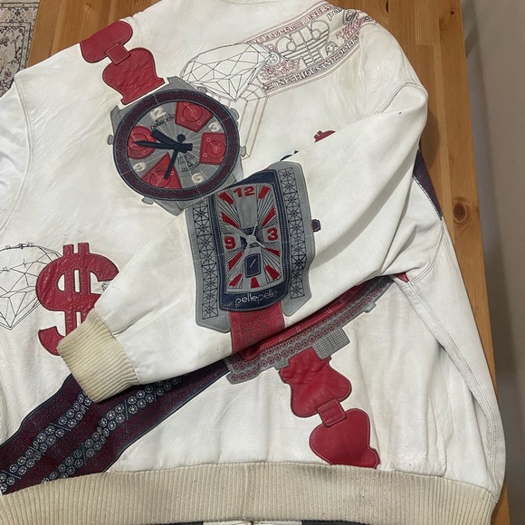 Vinatge And Rare 90’s Leather Pelle Pelle/Marc Buchanan “Time Is Money” Jacket. - Picture 10 of 16